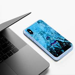 Чехол iPhone XS Max матовый Спортивное плавание Голубая вода, цвет: 3D-голубой — фото 2