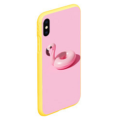 Чехол iPhone XS Max матовый Flamingos Розовый фламинго, цвет: 3D-желтый — фото 2