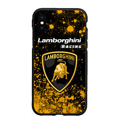 Чехол iPhone XS Max матовый ЛАМБОРГИНИ Racing Арт, цвет: 3D-черный