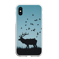 Чехол iPhone XS Max матовый Северный Олень Reindeer