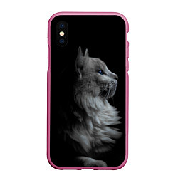 Чехол iPhone XS Max матовый Кошатникам, цвет: 3D-малиновый