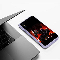 Чехол iPhone XS Max матовый ГАТС В ДОСПЕХАХ БЕРСЕРК, цвет: 3D-светло-сиреневый — фото 2