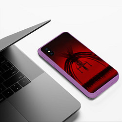 Чехол iPhone XS Max матовый Дрожь Земли The Rumbling, цвет: 3D-фиолетовый — фото 2