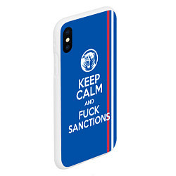 Чехол iPhone XS Max матовый Keep calm and fuck sanctions, цвет: 3D-белый — фото 2