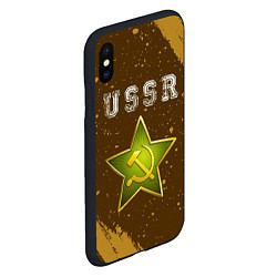 Чехол iPhone XS Max матовый USSR - ЗВЕЗДА - Краска, цвет: 3D-черный — фото 2