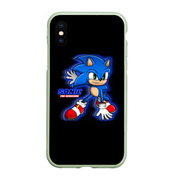 Чехол iPhone XS Max матовый SONIC СУПЕР СОНИК игра, цвет: 3D-салатовый