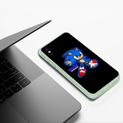 Чехол iPhone XS Max матовый SONIC СУПЕР СОНИК игра, цвет: 3D-салатовый — фото 2
