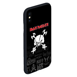 Чехол iPhone XS Max матовый Iron Maiden логотипы рок групп, цвет: 3D-черный — фото 2