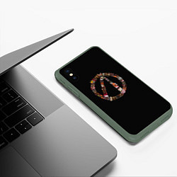 Чехол iPhone XS Max матовый Символ охотника Tiny Tina, цвет: 3D-темно-зеленый — фото 2