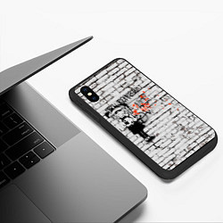 Чехол iPhone XS Max матовый Banksy Девочка в Противогазе Бэнкси, цвет: 3D-черный — фото 2