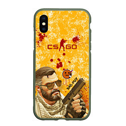 Чехол iPhone XS Max матовый CS GO BAD GUY, цвет: 3D-темно-зеленый