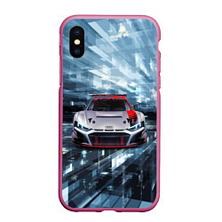 Чехол iPhone XS Max матовый Audi Motorsport Racing team, цвет: 3D-малиновый