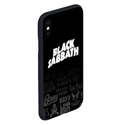 Чехол iPhone XS Max матовый Black Sabbath логотипы рок групп, цвет: 3D-черный — фото 2