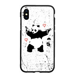 Чехол iPhone XS Max матовый BANKSY БЭНКСИ панда, цвет: 3D-черный