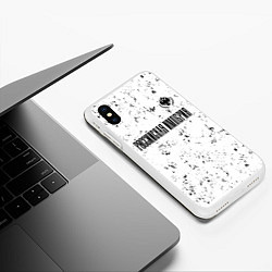 Чехол iPhone XS Max матовый RUSSIAN EMPIRE - ГЕРБ Гранж, цвет: 3D-белый — фото 2