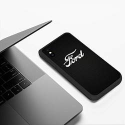 Чехол iPhone XS Max матовый Ford форд крбон, цвет: 3D-черный — фото 2