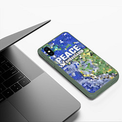 Чехол iPhone XS Max матовый Peace Ambassador Посол мира, цвет: 3D-темно-зеленый — фото 2