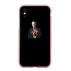 Чехол iPhone XS Max матовый Валерий Меладзе с цветами, цвет: 3D-розовый