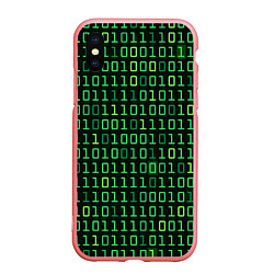 Чехол iPhone XS Max матовый Двоичный Код Binary Code, цвет: 3D-баблгам