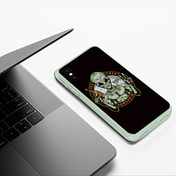 Чехол iPhone XS Max матовый Гуманоид HUMANOID, цвет: 3D-салатовый — фото 2