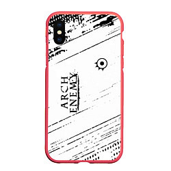 Чехол iPhone XS Max матовый Arch Enemy, цвет: 3D-красный