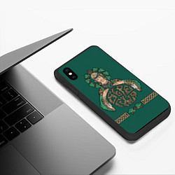 Чехол iPhone XS Max матовый Древнеславянская богиня Берегиня, цвет: 3D-черный — фото 2