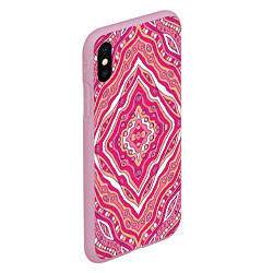 Чехол iPhone XS Max матовый Абстракция Узор розового цвета, цвет: 3D-розовый — фото 2