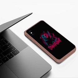 Чехол iPhone XS Max матовый Сова с топором Stage Fright, цвет: 3D-коричневый — фото 2