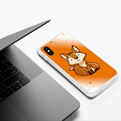 Чехол iPhone XS Max матовый ЛИСИЧКА Градиент, цвет: 3D-белый — фото 2