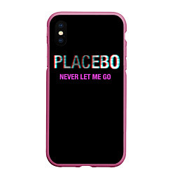 Чехол iPhone XS Max матовый Placebo Never Let Me Go, цвет: 3D-малиновый