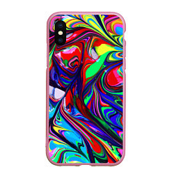 Чехол iPhone XS Max матовый Vanguard color pattern Expression, цвет: 3D-розовый