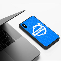Чехол iPhone XS Max матовый VOLVO Соты, цвет: 3D-черный — фото 2