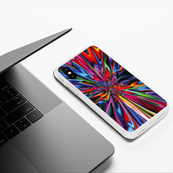 Чехол iPhone XS Max матовый Color pattern Impressionism, цвет: 3D-белый — фото 2