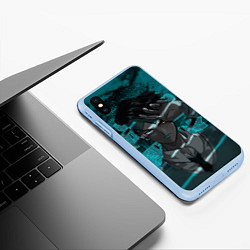 Чехол iPhone XS Max матовый Рохан Кишибэ из ДжоДжо, цвет: 3D-голубой — фото 2