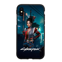 Чехол iPhone XS Max матовый Panam cyberpunk 2077, цвет: 3D-черный