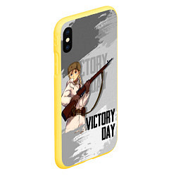 Чехол iPhone XS Max матовый Victory day, цвет: 3D-желтый — фото 2