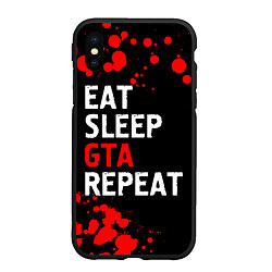 Чехол iPhone XS Max матовый Eat Sleep GTA Repeat - Брызги, цвет: 3D-черный