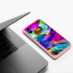 Чехол iPhone XS Max матовый Геометрический паттерн Абстракция, цвет: 3D-баблгам — фото 2