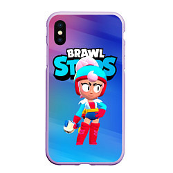 Чехол iPhone XS Max матовый BrawlStars Janet Джанет, цвет: 3D-сиреневый