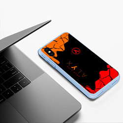 Чехол iPhone XS Max матовый Half-life потёки, цвет: 3D-голубой — фото 2