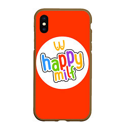 Чехол iPhone XS Max матовый HAPPY MILF, цвет: 3D-коричневый