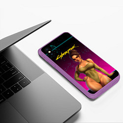 Чехол iPhone XS Max матовый Sexy сyberpunk Panam 18, цвет: 3D-фиолетовый — фото 2
