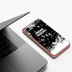 Чехол iPhone XS Max матовый Imagine dragons rock, цвет: 3D-коричневый — фото 2