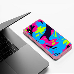 Чехол iPhone XS Max матовый Color abstract pattern Summer, цвет: 3D-малиновый — фото 2