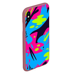 Чехол iPhone XS Max матовый Color abstract pattern Summer, цвет: 3D-малиновый — фото 2