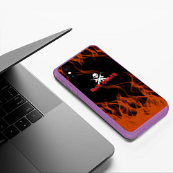 Чехол iPhone XS Max матовый Iron maiden огонёк, цвет: 3D-фиолетовый — фото 2