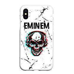 Чехол iPhone XS Max матовый Eminem ЧЕРЕП Потертости, цвет: 3D-белый