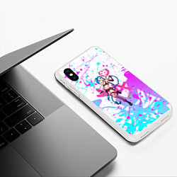 Чехол iPhone XS Max матовый JINX ДЖИНКС НЕОНОВЫЕ БРЫЗГИ, цвет: 3D-белый — фото 2