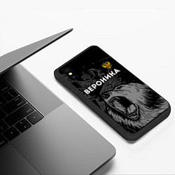 Чехол iPhone XS Max матовый Вероника Россия Медведь, цвет: 3D-черный — фото 2