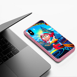 Чехол iPhone XS Max матовый JANET BRAWLSTARS ДЖАНЕТ, цвет: 3D-малиновый — фото 2